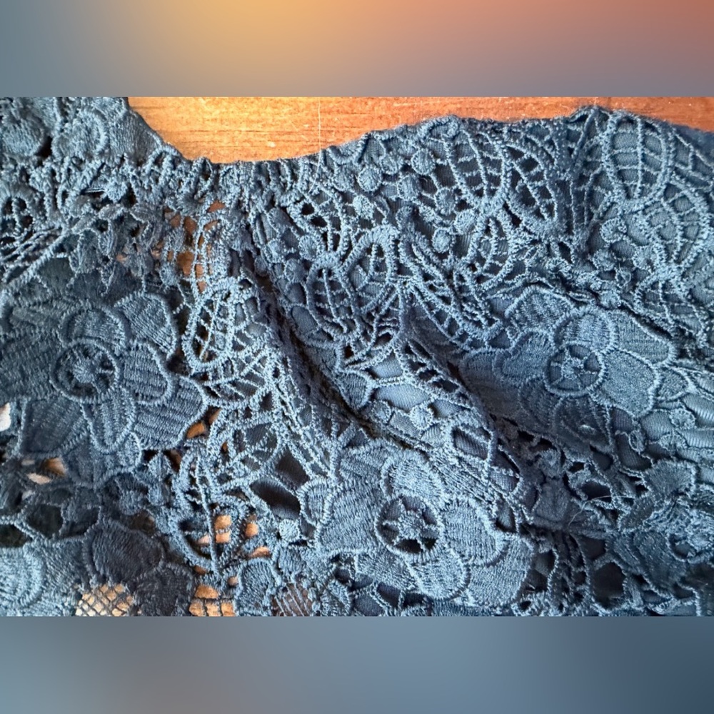 Anthropologie Lace Bustier Top Black Size Large - Picture 5 of 6